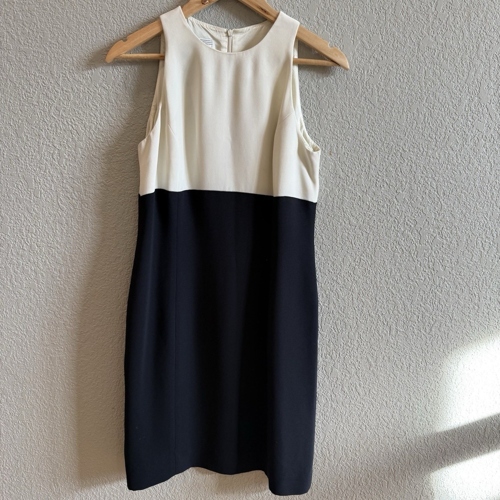Black White Sheath Dress Size 6 Sleeveless Lined - VTG Jones Wear - Career Basic